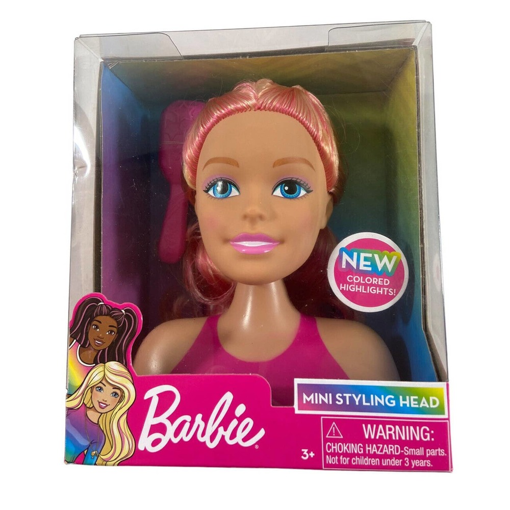 Barbie New Color Highlights Mini Styling Head with Brush New in Box NRFB